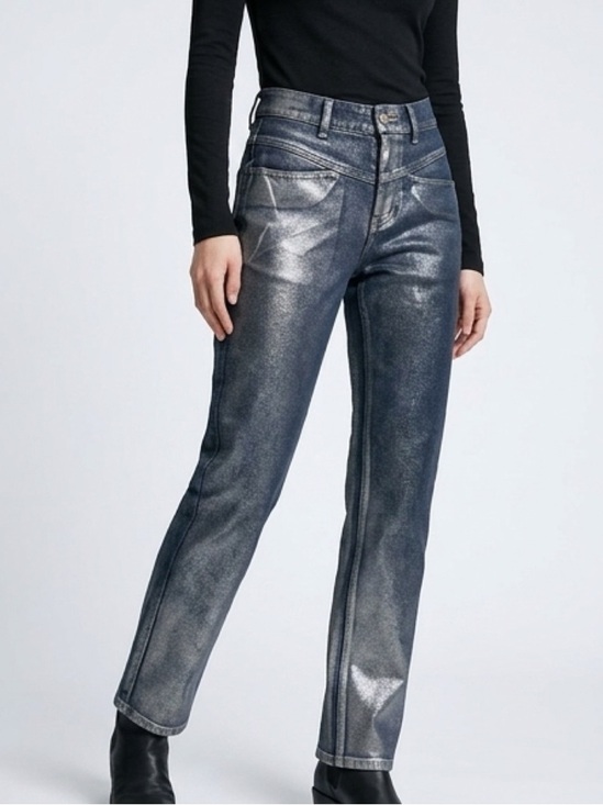 BDG Denim - western core mob wife cowboy metallic BDG Urban Outfitters Sz 25 Silver wash